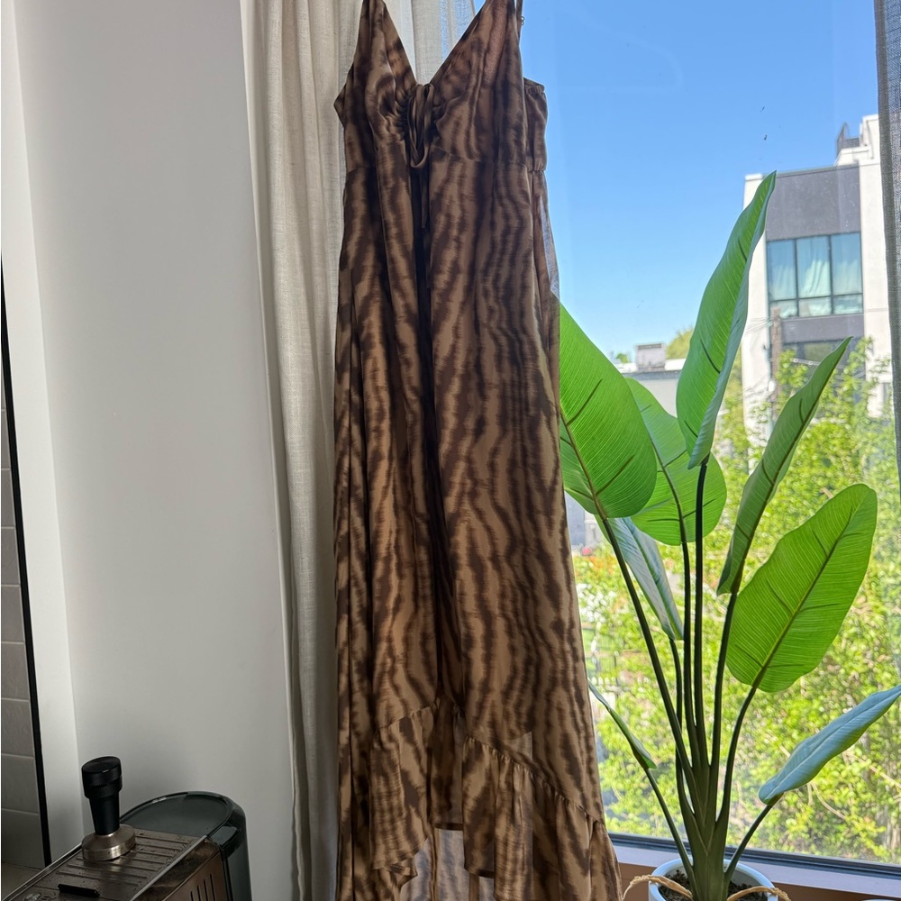 wild fable Brown Tie-Dye Maxi Dress